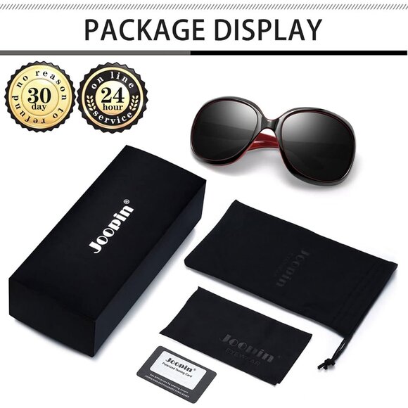 Women\'s Black Red/Grey Trendy Polarized Driving Sun Glasses UV Protective main image 4